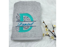 Stickdatei - Doodle Blumen Alphabet Monogram geteilt "D"